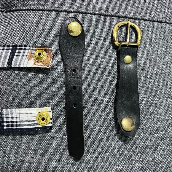 Serbin Golfer Dress Women Small* Black White Yellow Plaid Pleated Belted - Picture 9 of 10